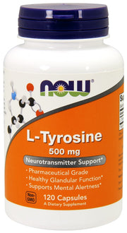 Produkto nuotrauka: NOW Foods L-Tyrosine, 500mg - 120 kapsulių