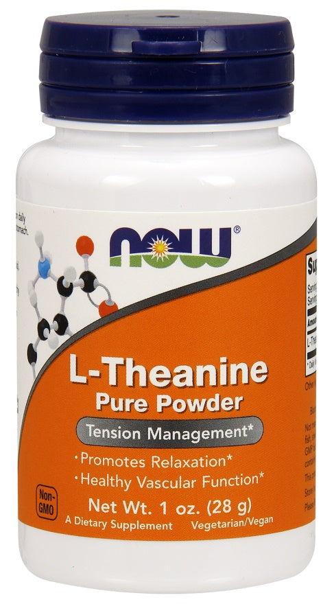NOW Foods L-theanīns, tīrs pulveris – 28 g
