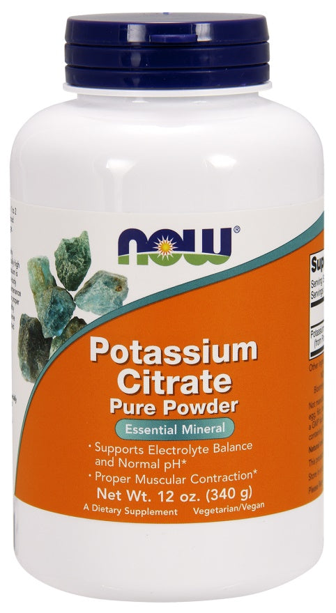 NOW Foods kālija citrāts, tīrs pulveris - 340 g