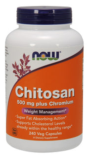 Produkto nuotrauka: NOW Foods Chitosan, 500mg Plus Chromium - 240 kapsulių