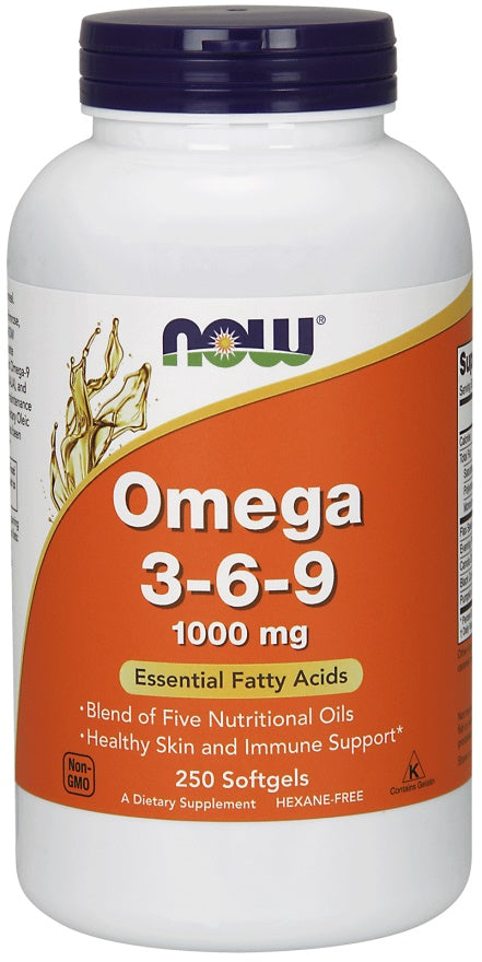 Produkto nuotrauka: NOW Foods Omega 3-6-9, 1000mg - 250 minkštųjų kapsulių