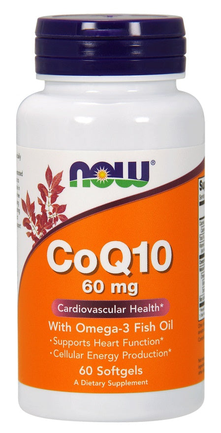 NOW Foods Koferments Q10 ar omega-3, 60 mg – 60 kapsulas