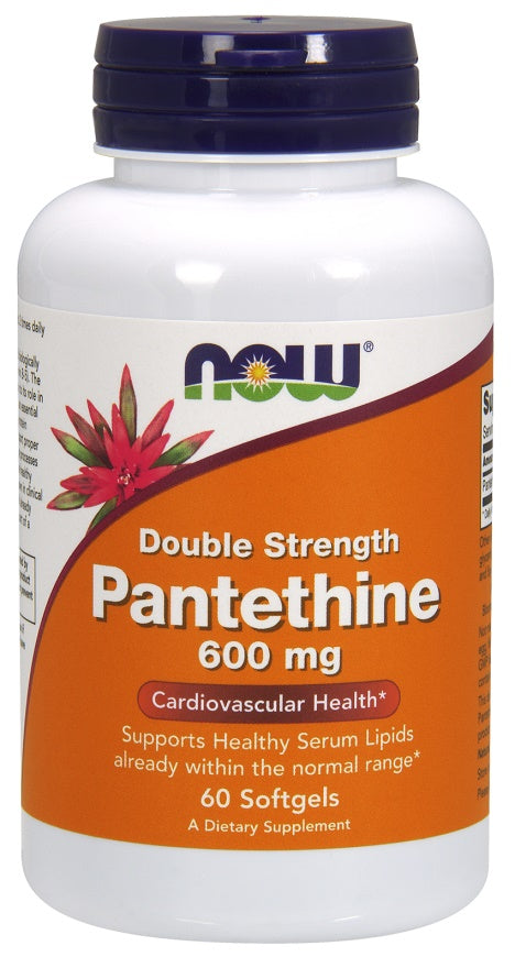 NOW Foods pantetīns, 600 mg, divkāršs stiprums – 60 kapsulas