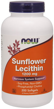 NOW Foods saulespuķu lecitīns, 1200 mg – 200 kapsulas