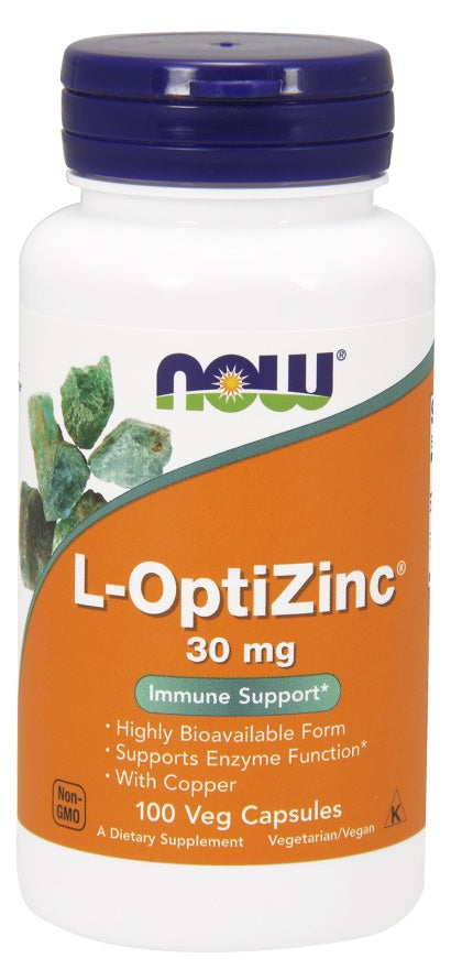 NOW Foods L - OptiZinc, 30 mg – 100 kapsulas
