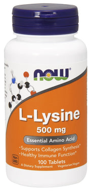 NOW Foods L-lizīns, 500 mg - 100 tabletes