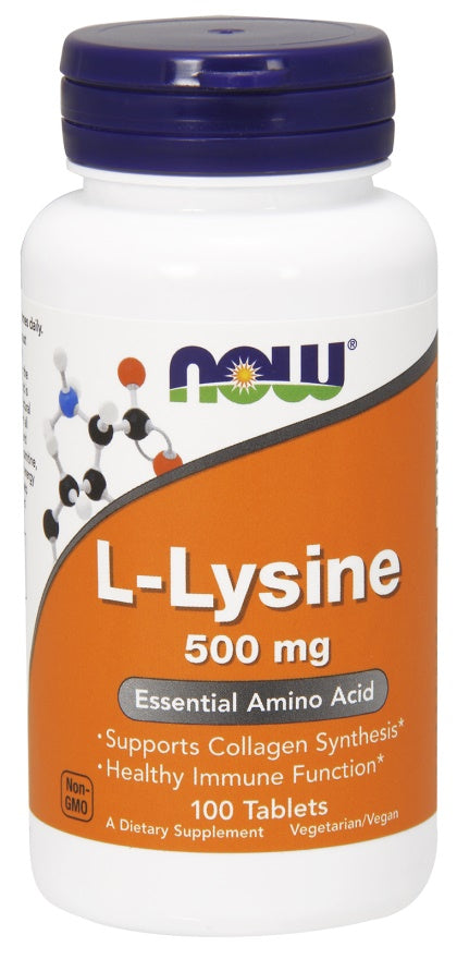 NOW Foods L-lizīns, 500 mg - 100 tabletes