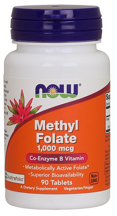 NOW Foods metilfolāts, 1000 mcg - 90 tabletes