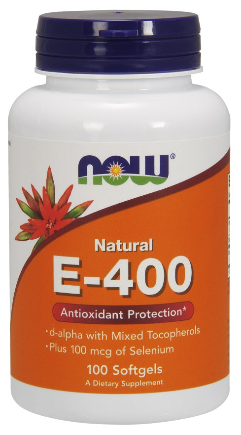 NOW Foods E vitamīns - 400 IU ar selēnu - 100 kapsulas