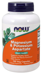 NOW Foods magnija un kālija aspartāts ar taurīnu - 120 kapsulas