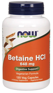NOW Foods Betaine HCl, 648 mg - 120 kapsulas