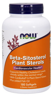 Produkto nuotrauka: NOW Foods Beta-Sitosterol Plant Sterols - 180 minkštųjų kapsulių