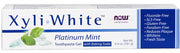 NOW Foods XyliWhite Platinum Mint zobu pastas gels ar cepamo sodu – 181 g