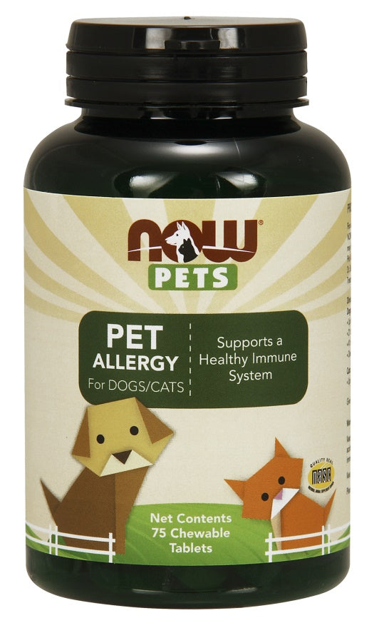 NOW Foods Pets alerģijas mazināšanai – 75 košļājamās tabletes
