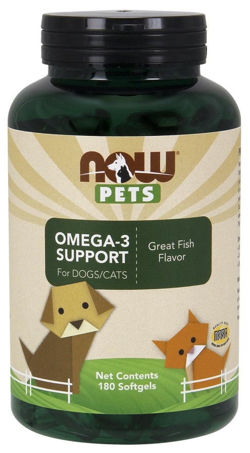 NOW Foods Pets, Omega-3 atbalsts - 180 kapsulas
