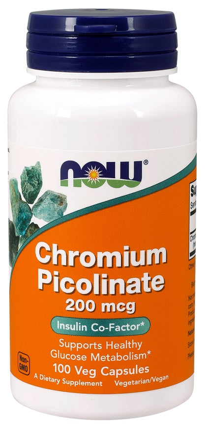 NOW Foods hroma pikolināts, 200 mkg – 100 kapsulas