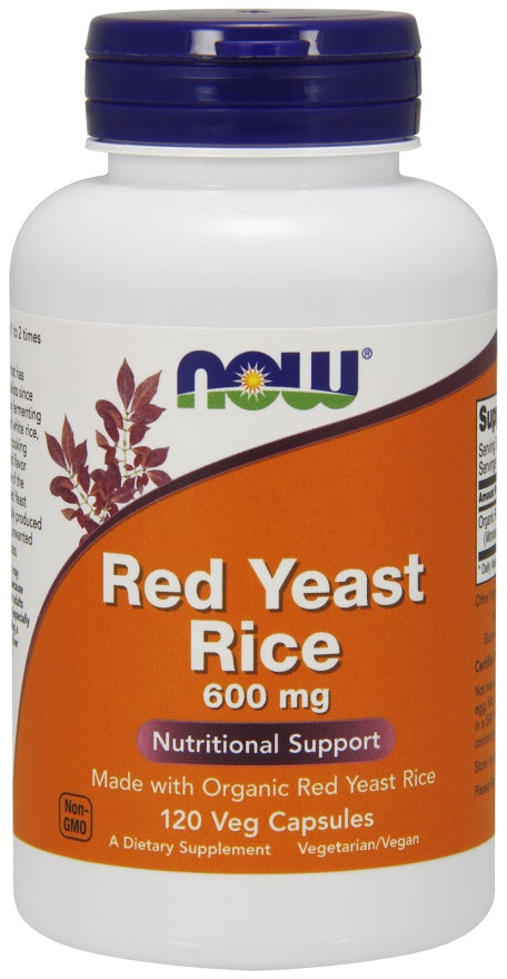 NOW Foods sarkano rauga rīsi, 600 mg – 120 kapsulas