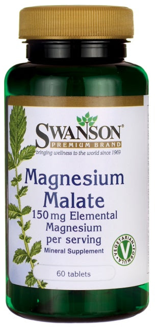 Swanson magnija malāts, 150 mg elementārā magnija – 60 tabletes