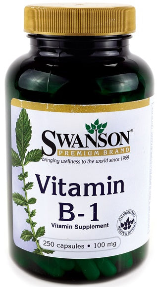 Swanson B - 1 (tiamīns), 100 mg – 250 kapsulas