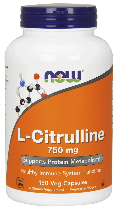 NOW Foods L-citrulīns, 750 mg – 180 kapsulas