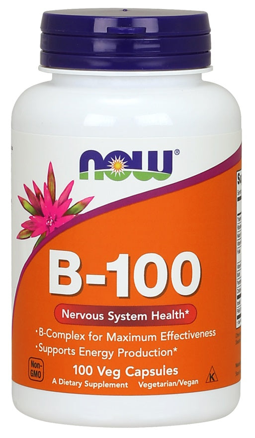 NOW Foods B-100 vitamīns - 100 kapsulas
