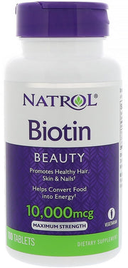Natrol Biotīns, 10000mcg - 100 tabletes