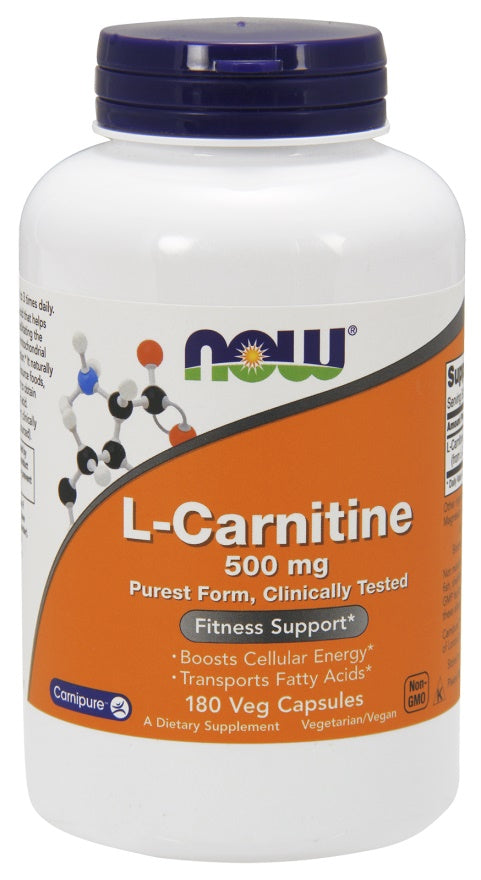 NOW Foods L-karnitīns, 500 mg - 180 kapsulas