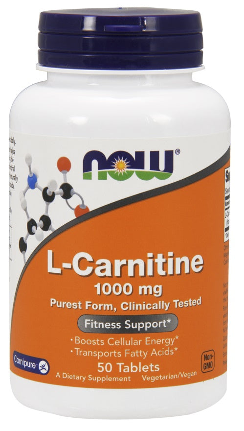 NOW Foods L-karnitīns, 1000 mg - 50 tabletes
