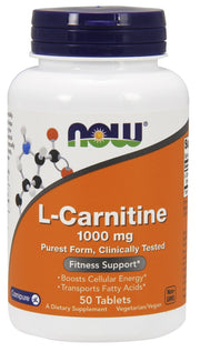 Produkto nuotrauka: NOW Foods L-Carnitine, 1000mg - 50 tablečių