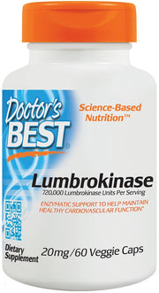 Doctor's Best lumbrokināze, 20 mg – 60 kapsulas