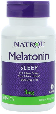 Natrol melatonīns, 3 mg – 60 tabletes