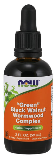 NOW Foods zaļo melno riekstu un vērmeles komplekss – 59 ml.