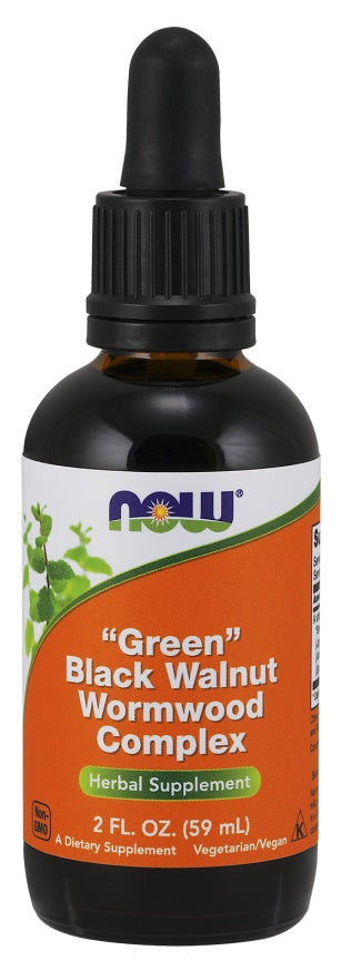NOW Foods zaļo melno riekstu un vērmeles komplekss – 59 ml.