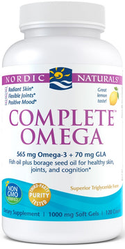 Nordic Naturals Complete Omega, 565 mg ar citrona garšu – 120 kapsulas