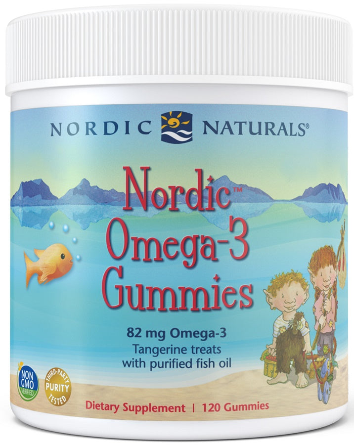 Nordic Naturals Nordic Omega-3 gumijkas, 82 mg mandarīnu gardumi – 120 gumijkas