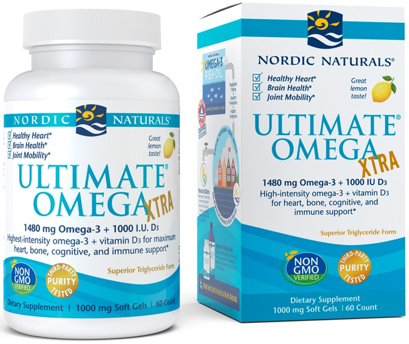 Nordic Naturals Ultimate Omega Xtra, 1480 mg, ar citronu garšu – 60 kapsulas