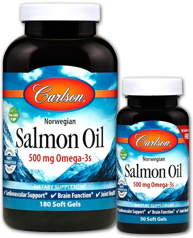 Carlson Labs norvēģu lašu eļļa — 180 + 50 kapsulas