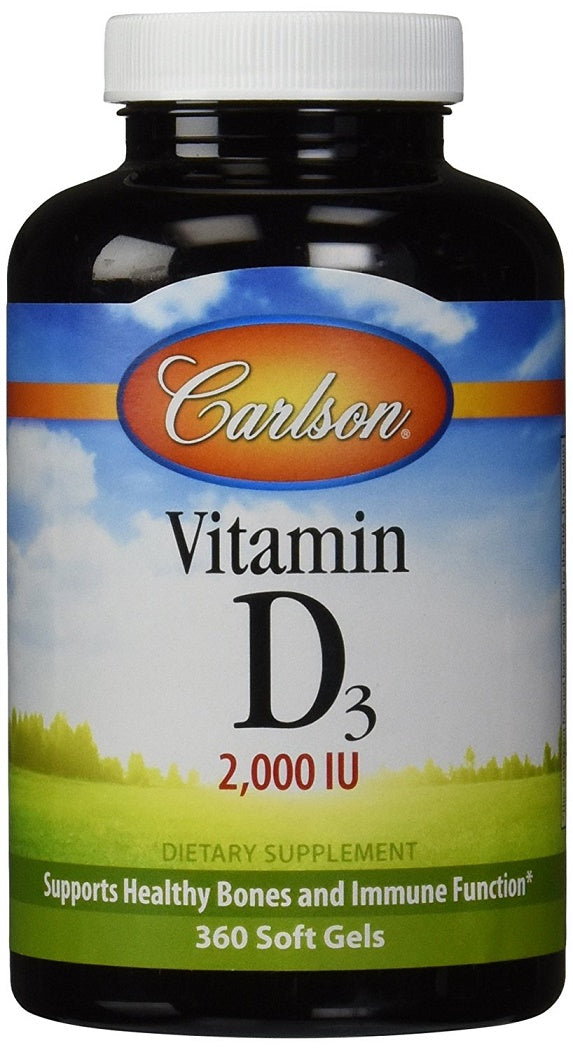 Carlson Labs D3 vitamīns, 2000 SV – 360 želejas kapsulas