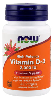 NOW Foods D-3 vitamīns, 2000 IU – 30 kapsulas