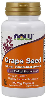 NOW Foods vīnogu sēklu standartizēts ekstrakts, 100 mg – 100 kapsulas