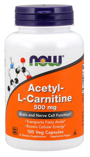NOW Foods Acetil-L-karnitīns, 500 mg - 100 kapsulas