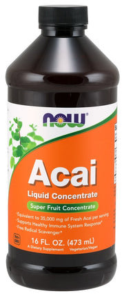 NOW Foods šķidrais acai ogu koncentrāts – 473 ml.