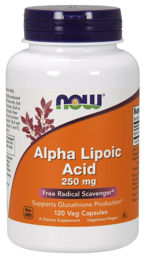 Produkto nuotrauka: NOW Foods Alpha Lipoic Acid, 250mg - 120 kapsulių