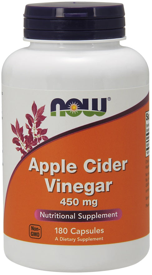 NOW Foods ābolu sidra etiķis, 450 mg – 180 kapsulas