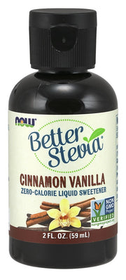 NOW Foods „BetterStevia“ šķidrums ar kanēli un vaniļu – 59 ml.