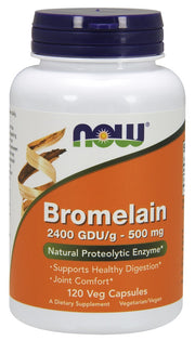 NOW Foods bromelīns, 500 mg – 120 kapsulas