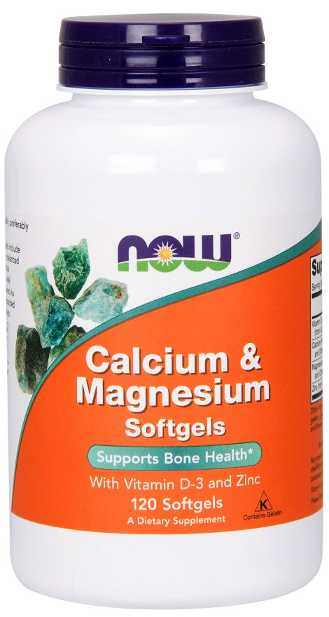 NOW Foods kalcijs un magnijs ar D vitamīnu un cinku – 120 kapsulas