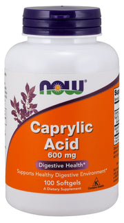 NOW Foods kaprilskābe, 600 mg – 100 kapsulas