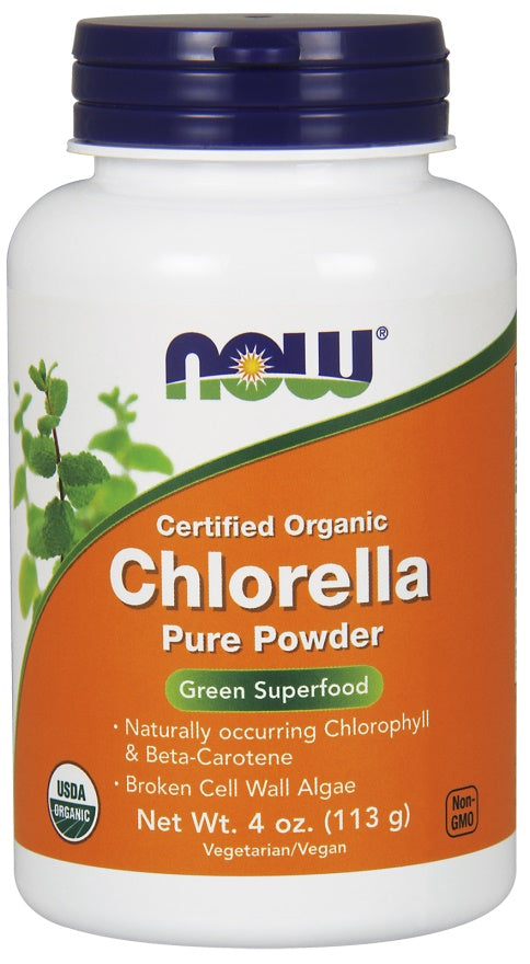 NOW Foods hlorella, tīrs pulveris – 113 g