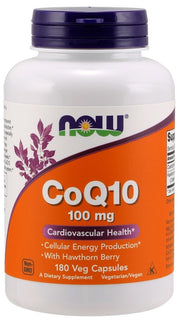 Produkto nuotrauka: NOW Foods CoQ10 with Hawthorn Berry, 100mg - 180 kapsulių